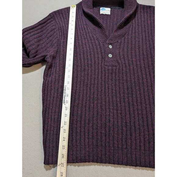 Vintage 1960s Pilgrim by Sears Lambs Wool Knit Shawl collar Sweater - Picture 8 of 9